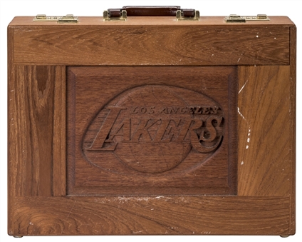 1985 Los Angeles Lakers Sportsman of the Year Wooden Briefcase Award Presented To Kareem Abdul-Jabbar (Abdul-Jabbar LOA)